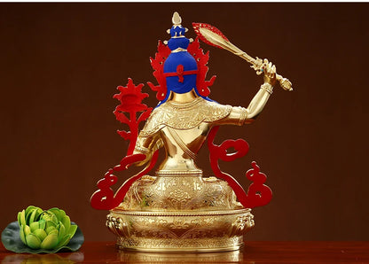 Wholesale Buddhist supplies High grade gilding gold the Bodhisattva Manjusri Buddha statue HOME Exorcise evil spirit protection