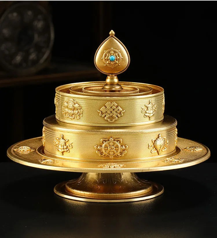 Wholesale Buddhist supplies Temple  family hall worshipping Eight Auspicious Symbols of Buddhism Manja Mandala gilding statue