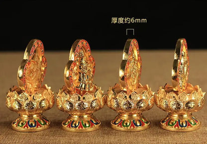 Wholesale Buddhist supplies # efficacious Protection Tibet Nepal Gold-plated Eight Auspicious Symbols of Buddhism brass statue