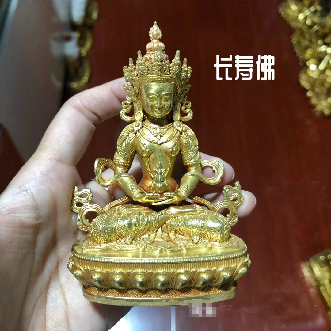 Wholesale Buddhist supplies family bless safe health good luck high grade Nepal Amitayus tathagata RULAI Buddha statue Small