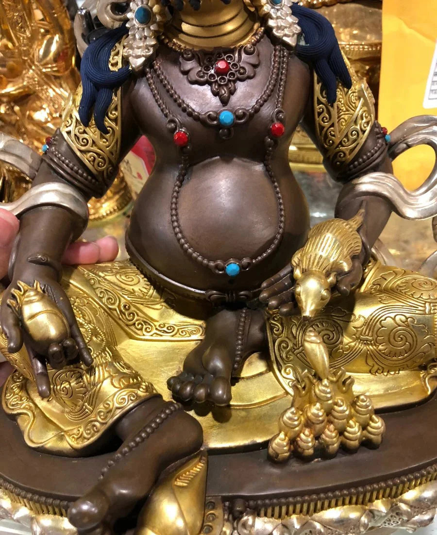 Wholesale Buddhist supplies high grade Jambhala Yellow fortune god Buddha statue thriving business Money Good luck 30cm large