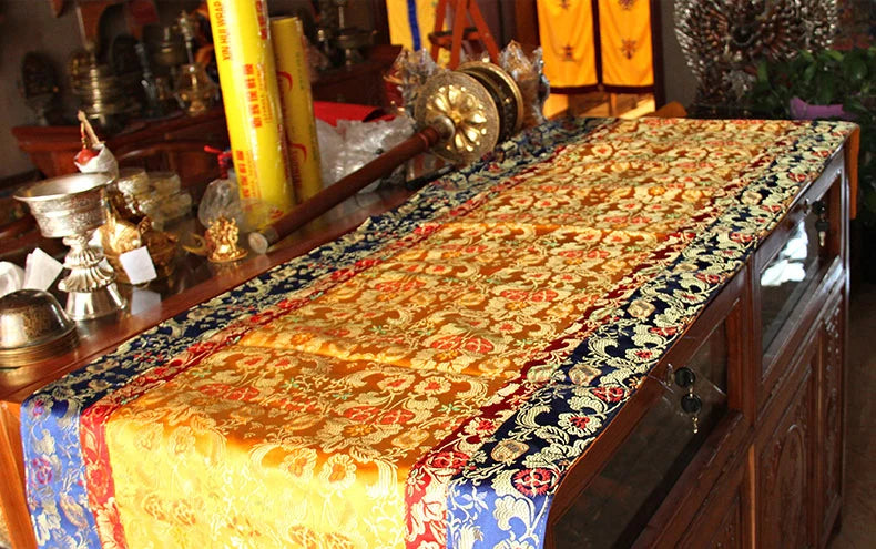 Wholesale Buddhist supply 200cm Tibet Nepal family home Buddhism Temple Auspicious Embroidery Buddha Altar cover Table cloth
