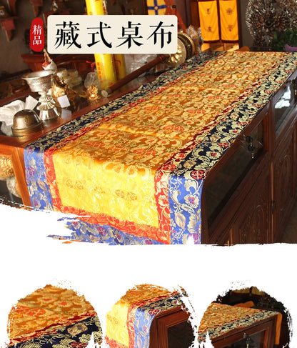 Wholesale Buddhist supply 200cm Tibet Nepal family home Buddhism Temple Auspicious Embroidery Buddha Altar cover Table cloth