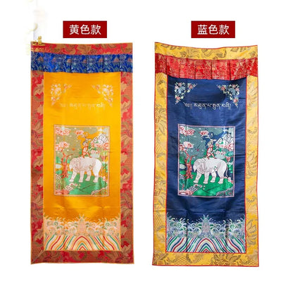 Wholesale Buddhist supply Asia Nepal Tibet Buddhism HOME Auspicious Embroidery wall Partition Tapestry Buddhist Door curtain
