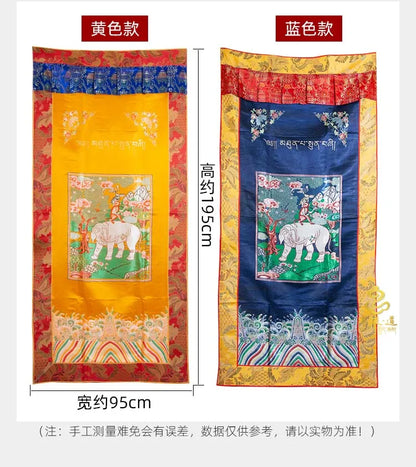 Wholesale Buddhist supply Asia Nepal Tibet Buddhism HOME Auspicious Embroidery wall Partition Tapestry Buddhist Door curtain