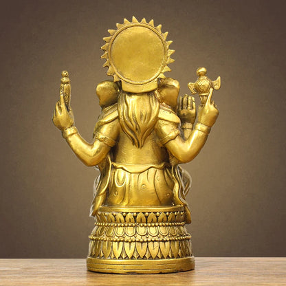 Wholesale Buddhist supply Thailand Japan India Asia copper buddha Elephant God of wealth CAI SHEN Ganesha Buddha statue