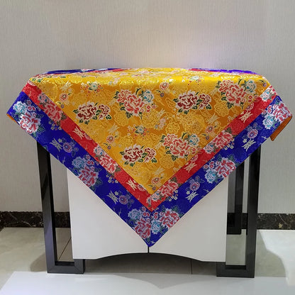 Wholesale Buddhist supply Tibet Nepal family home Buddhism Temple Auspicious Embroidery Buddha statue Altar cover Table cloth