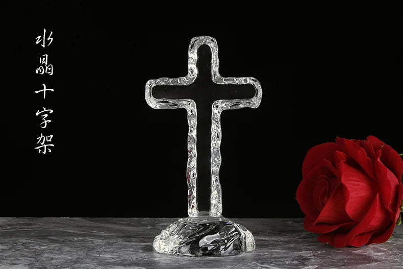 Wholesale Christian Catholicism Religion Supplies Christ Jesus cross Crucifixion Christian Prayer crystal Cross statue Ornament