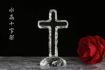 Wholesale Christian Catholicism Religion Supplies Christ Jesus cross Crucifixion Christian Prayer crystal Cross statue Ornament