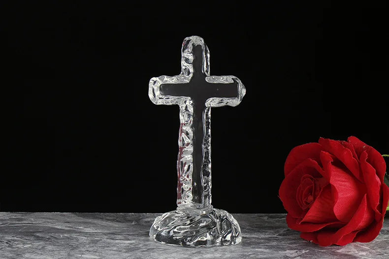 Wholesale Christian Catholicism Religion Supplies Christ Jesus cross Crucifixion Christian Prayer crystal Cross statue Ornament