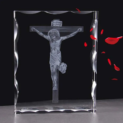 Wholesale Christianity supplies # bless family Health safety # Jesus Christ the cross Crucifixion of Jesus 3D crystal statue