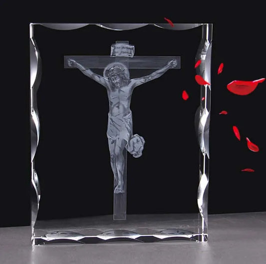 Wholesale Christianity supplies # bless family Health safety # Jesus Christ the cross Crucifixion of Jesus 3D crystal statue