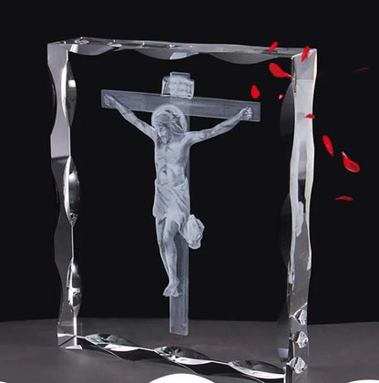 Wholesale Christianity supplies # bless family Health safety # Jesus Christ the cross Crucifixion of Jesus 3D crystal statue