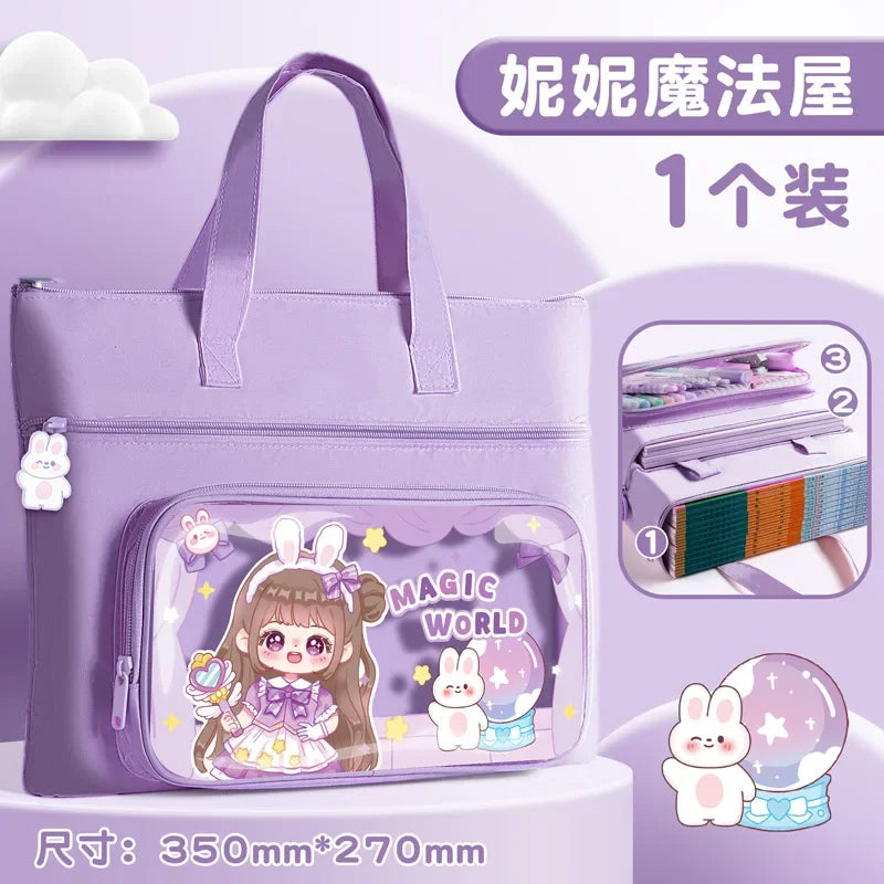 Wholesale Designer Cartoon Lightweight Shoulder Bag School Day Bag   Tutoring Bag Oxford Cloth Bookbags