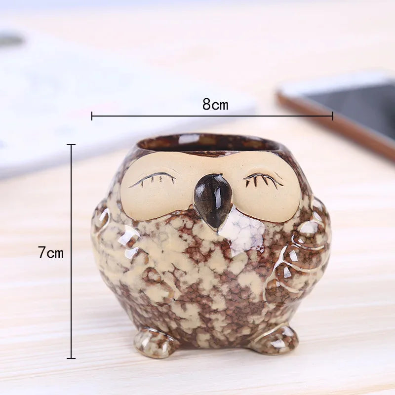 Wholesale Flowerpot Home Garden Mini Bonsai Cactus owl Planter Pots Succulent Plant Flower Pot Wedding Birthday Gift