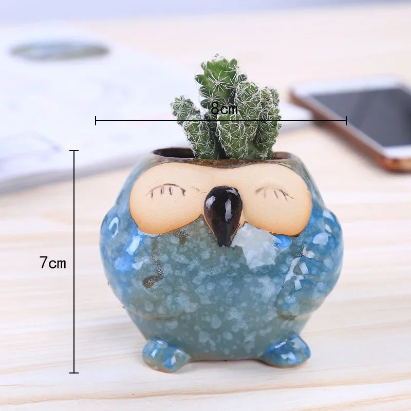 Wholesale Flowerpot Home Garden Mini Bonsai Cactus owl Planter Pots Succulent Plant Flower Pot Wedding Birthday Gift