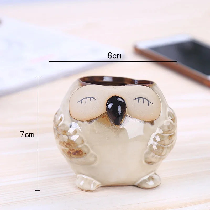 Wholesale Flowerpot Home Garden Mini Bonsai Cactus owl Planter Pots Succulent Plant Flower Pot Wedding Birthday Gift