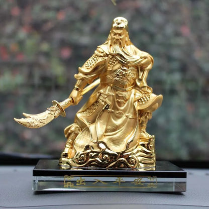 Wholesale HOME CAR Decorative ornament Good luck golden God of wealth GUAN GONG Recruit wealth bring wealth FENG SHUI statue