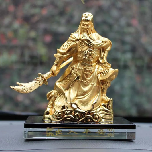Wholesale HOME CAR Decorative ornament Good luck golden God of wealth GUAN GONG Recruit wealth bring wealth FENG SHUI statue