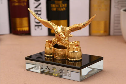 Wholesale HOME CAR Decorative statue Good luck golden Auspicious Eagle Recruit wealth bring wealth money FENG SHUI statue