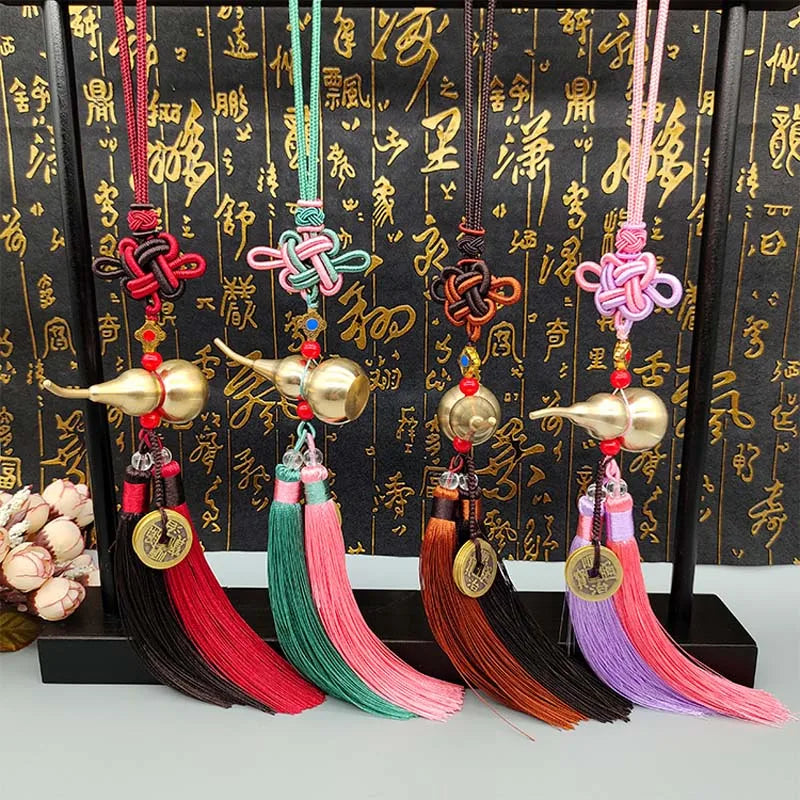 Wholesale HOME Courtyard lobby living room CAR talisman exorcise evil spirit Emperor money Safety Copper gourd Hanging ornament