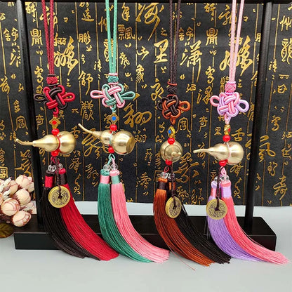 Wholesale HOME Courtyard lobby living room CAR talisman exorcise evil spirit Emperor money Safety Copper gourd Hanging ornament