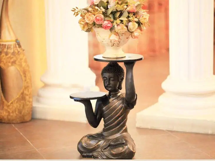 Wholesale Home Furnishing decoration # HOME office TOP GOOD WORK # Buddhism "CHAN DAO " the Buddha Candlestick Art statue