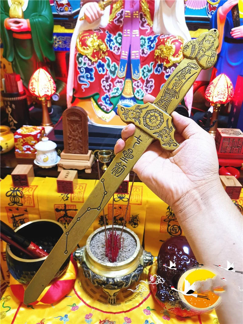 Wholesale Taoist Buddhism supplies Monks Taoists FENG SHUI master Exorcism tool exorcise evil spirits copper QI XING JIAN sword