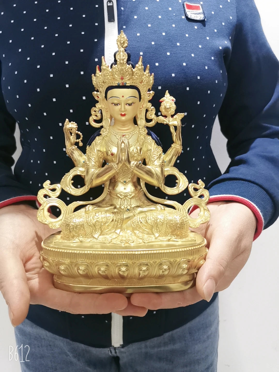 Wholesale Tibet Buddha statue 5A GOOD gilding Four-armed Avalokitesvara Bidhisattva Guanyin Buddha statue Family protection