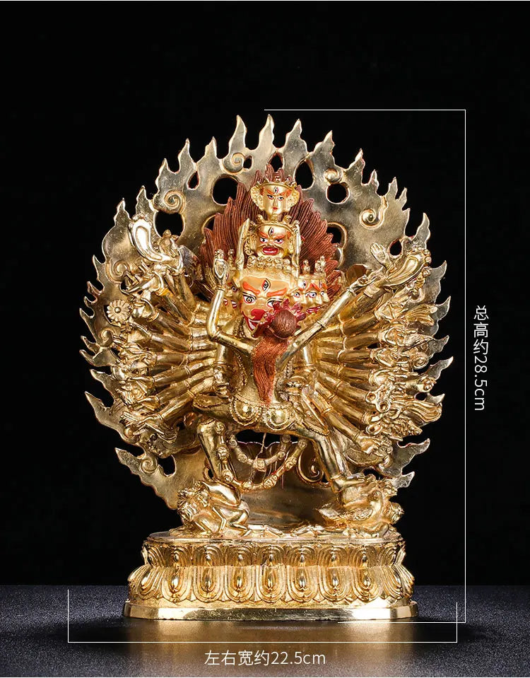 Wholesale Tibet Buddha statue copper gilding Yamantaka DA WEI DE JINGANG Subdue the devil buddha statue Family protection