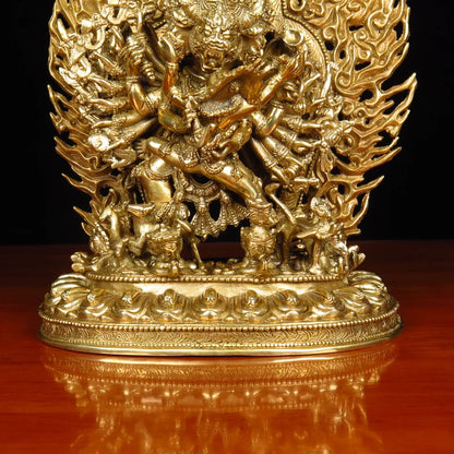 Wholesale Tibet Buddha statue copper gilding altar Worship Yamantaka Great Vader Vajra Buddha statue Family protection safety