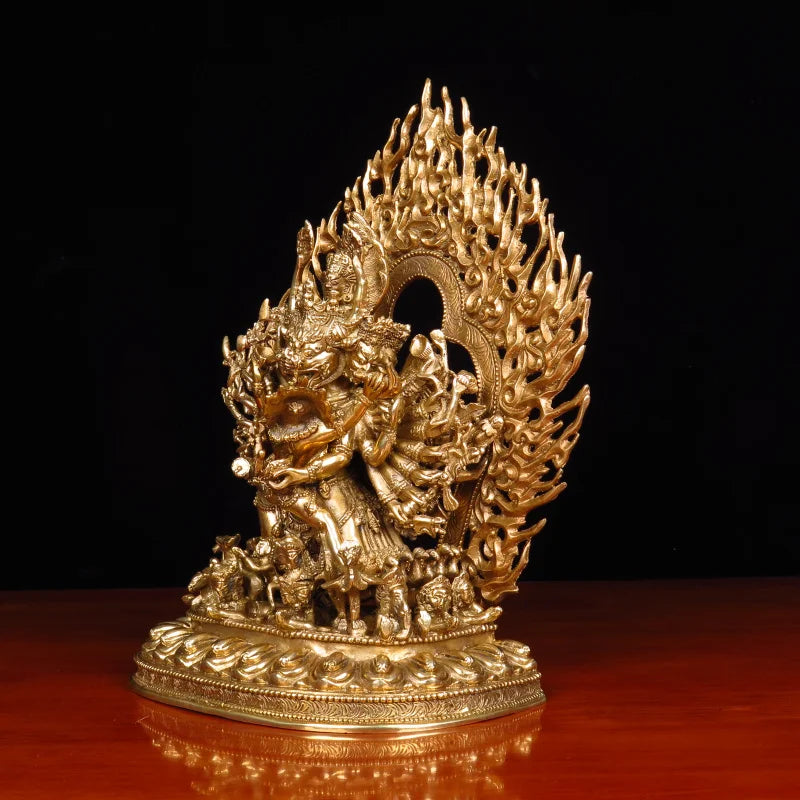 Wholesale Tibet Buddha statue copper gilding altar Worship Yamantaka Great Vader Vajra Buddha statue Family protection safety