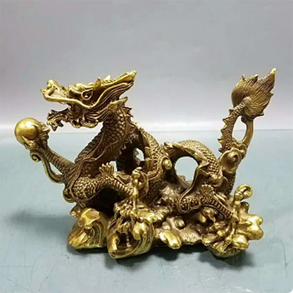 Wholesale brass water dragon ornaments shop desk living room home craft decorations