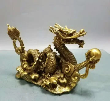 Wholesale brass water dragon ornaments shop desk living room home craft decorations