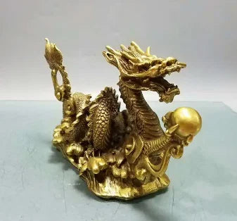 Wholesale brass water dragon ornaments shop desk living room home craft decorations