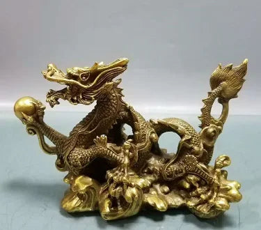 Wholesale brass water dragon ornaments shop desk living room home craft decorations