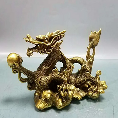 Wholesale brass water dragon ornaments shop desk living room home craft decorations