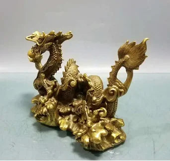 Wholesale brass water dragon ornaments shop desk living room home craft decorations