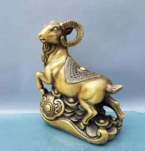 Wholesale copper money sheep ornaments, brass Ruyi sheep ornaments, office and home craft ornaments
