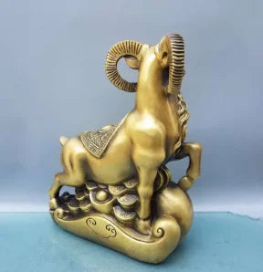 Wholesale copper money sheep ornaments, brass Ruyi sheep ornaments, office and home craft ornaments