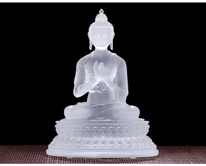 Wholesale figure GOOD Buddha HOME  Talisman Protection # 7P Retro Tibetan Medicine Guru Buddha Colored Glaze Buddha statue