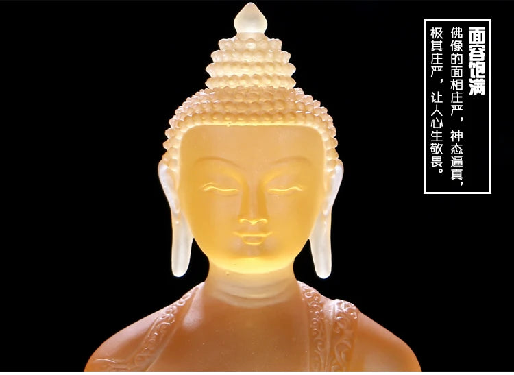 Wholesale figure GOOD Buddha HOME  Talisman Protection # 7P Retro Tibetan Medicine Guru Buddha Colored Glaze Buddha statue