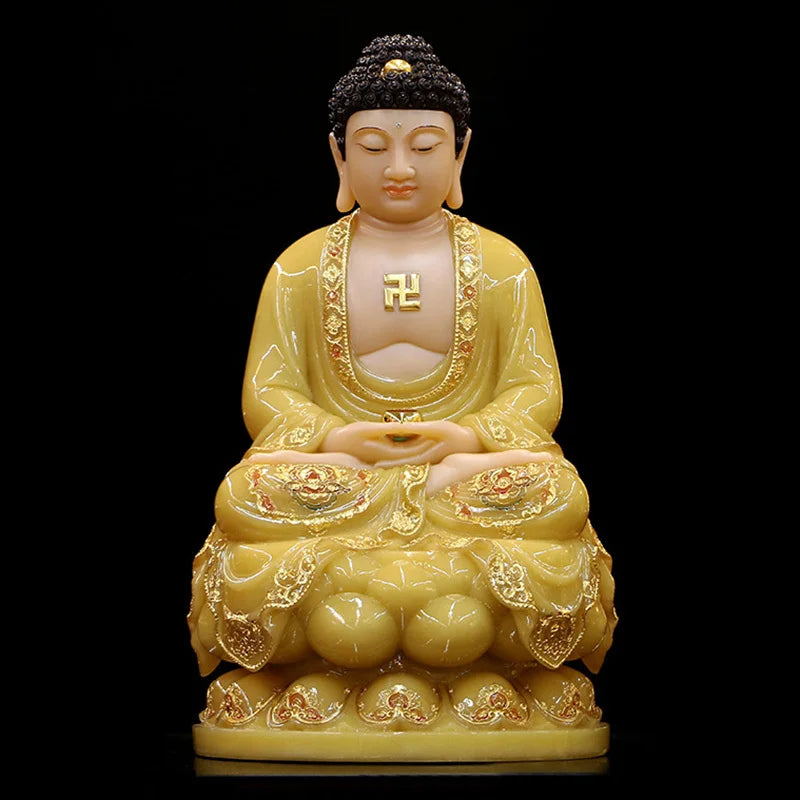 Wholesale home decor worship Buddha statue Sakyamuni Buddha jade gilding Sculpture statue Home SHOP TOP efficacious Talisman