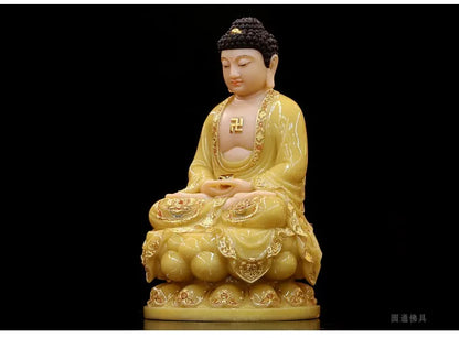 Wholesale home decor worship Buddha statue Sakyamuni Buddha jade gilding Sculpture statue Home SHOP TOP efficacious Talisman