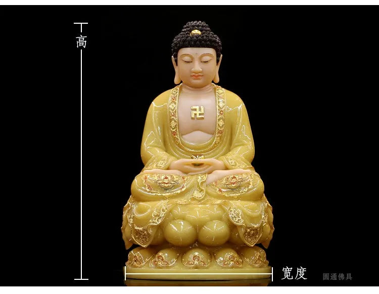 Wholesale home decor worship Buddha statue Sakyamuni Buddha jade gilding Sculpture statue Home SHOP TOP efficacious Talisman