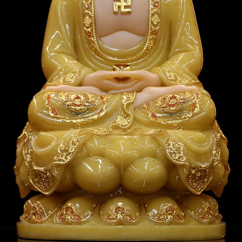 Wholesale home decor worship Buddha statue Sakyamuni Buddha jade gilding Sculpture statue Home SHOP TOP efficacious Talisman