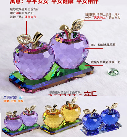 Wife Girlfriend best gift # Wedding & Engagement Birthday Party Anniversary Handicraft 3D color crystal APPLES art sculpture
