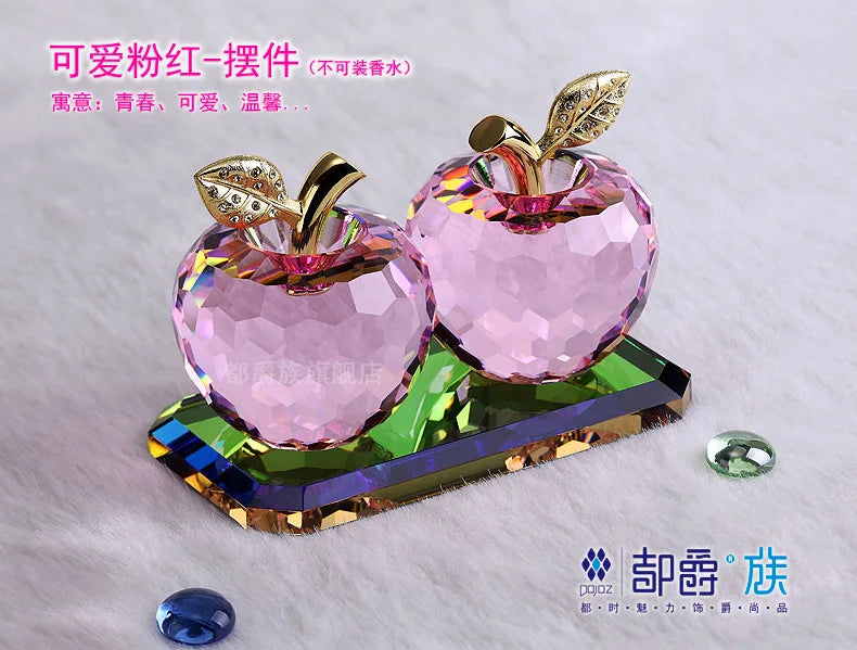 Wife Girlfriend best gift # Wedding & Engagement Birthday Party Anniversary Handicraft 3D color crystal APPLES art sculpture