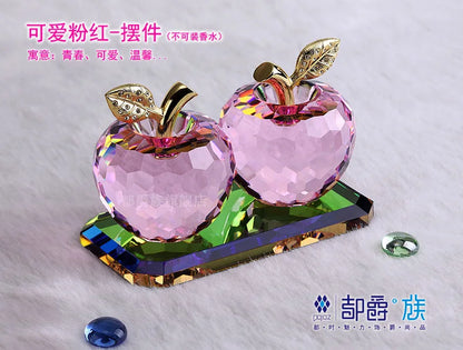 Wife Girlfriend best gift # Wedding & Engagement Birthday Party Anniversary Handicraft 3D color crystal APPLES art sculpture