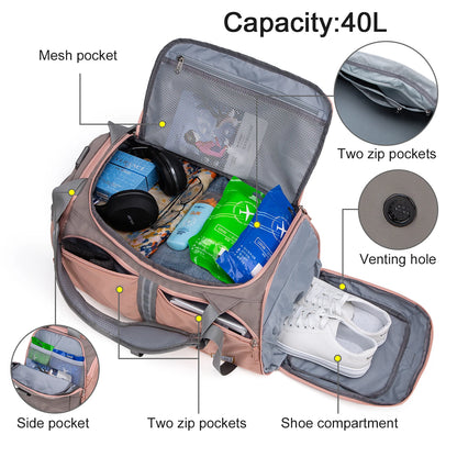 WindTook 40L Travel Bag with Shoe Compartment  Sports Gym Bag